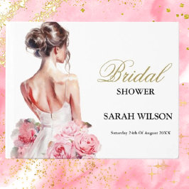 Budget Watercolor Wedding Gown Brautparty Gästebuch