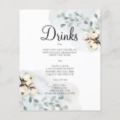 Budget Watercolor WEDDING MENU. Flyer (Hinten)