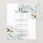 Budget Watercolor WEDDING MENU. Flyer (Vorne)