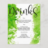 Budget Watercolor WEDDING MENU. Flyer (Hinten)
