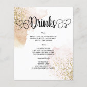 Budget Watercolor WEDDING MENU. Flyer (Hinten)