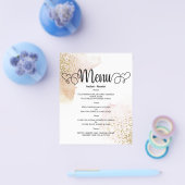 Budget Watercolor WEDDING MENU. Flyer (Einzeln)
