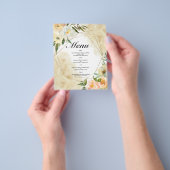 Budget Watercolor WEDDING MENU. Flyer (Gruppe)