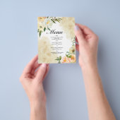 Budget Watercolor WEDDING MENU. Flyer (Gruppe)