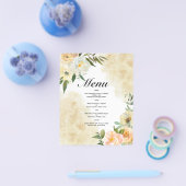 Budget Watercolor WEDDING MENU. Flyer (Einzeln)