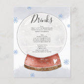 Budget Watercolor WEDDING MENU. Flyer (Hinten)