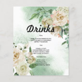 Budget Watercolor WEDDING MENU. Flyer (Hinten)