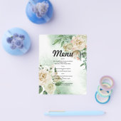 Budget Watercolor WEDDING MENU. Flyer (Einzeln)