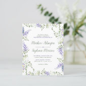 Budget Watercolor Wisteria Wedding Einladung (Stehend Vorderseite)