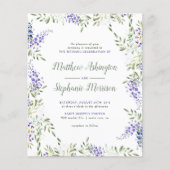 Budget Watercolor Wisteria Wedding Einladung (Vorderseite)
