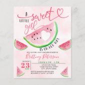 Budget Watermelon Pink Baby Dusche Einladung (Vorderseite)