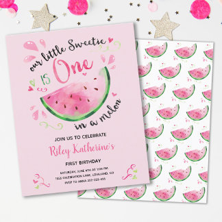 Budget Watermelon Sommer Erstgeburtstag Einladung