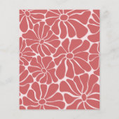 Budget Wavy Retro Rosa & Red Groovy Bridal Brunch (Rückseite)