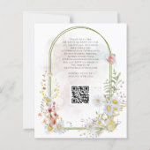 Budget We Do Daisies Arch QR Hochzeit Einladung (Rückseite)