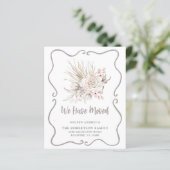 Budget We Have Moved Blush Roses New Address Card (Stehend Vorderseite)