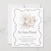 Budget We Have Moved Blush Roses New Address Card (Vorderseite)
