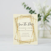 BUDGET WEDD RETT DATES Gold Glitzer Geometric (Stehend Vorderseite)