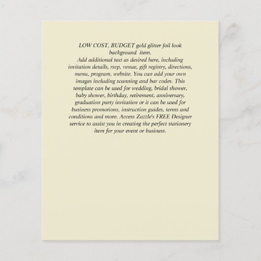 BUDGET WEDD RETT DATES Gold Glitzer Geometric (Rückseite)