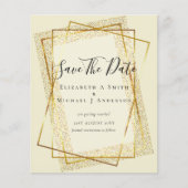 BUDGET WEDD RETT DATES Gold Glitzer Geometric (Vorderseite)