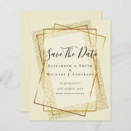 BUDGET WEDD RETT DATES Gold Glitzer Geometric