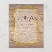 BUDGET WEDD RETT DATES Gold Glitzer Geometric (Vorderseite)
