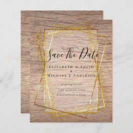 BUDGET WEDD RETT DATES Gold Glitzer Geometric