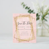BUDGET WEDD RETT DATES Gold Glitzer Geometric (Stehend Vorderseite)