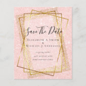 BUDGET WEDD RETT DATES Gold Glitzer Geometric (Vorderseite)