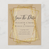 BUDGET WEDD RETT DATES Gold Glitzer Geometric (Vorderseite)