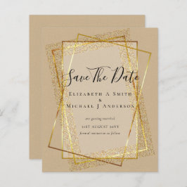 BUDGET WEDD RETT DATES Gold Glitzer Geometric