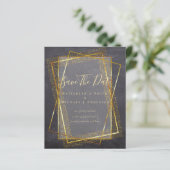BUDGET WEDD RETT DATES Gold Glitzer Geometric (Stehend Vorderseite)