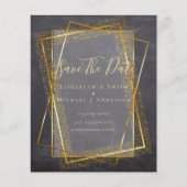 BUDGET WEDD RETT DATES Gold Glitzer Geometric (Vorderseite)