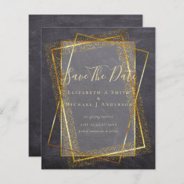 BUDGET WEDD RETT DATES Gold Glitzer Geometric