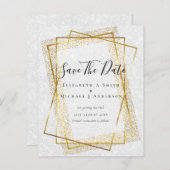 BUDGET WEDD RETT DATES Gold Glitzer Geometric (Vorne/Hinten)