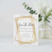 BUDGET WEDD RETT DATES Gold Glitzer Geometric (Stehend Vorderseite)