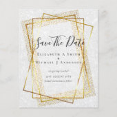 BUDGET WEDD RETT DATES Gold Glitzer Geometric (Vorderseite)