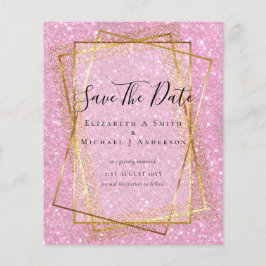 BUDGET WEDD RETT DATES Gold Glitzer Geometric Flyer