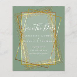 BUDGET WEDD RETT DATES Gold Glitzer Geometric Flyer