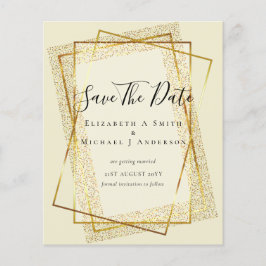 BUDGET WEDD RETT DATES Gold Glitzer Geometric Flyer