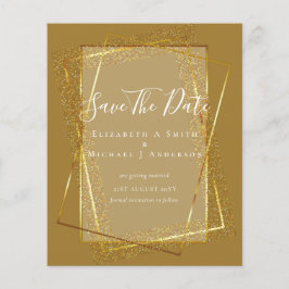 BUDGET WEDD RETT DATES Gold Glitzer Geometric Flyer