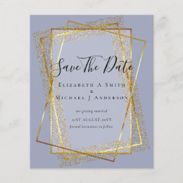 BUDGET WEDD RETT DATES Gold Glitzer Geometric Flyer