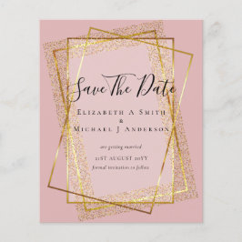 BUDGET WEDD RETT DATES Gold Glitzer Geometric Flyer