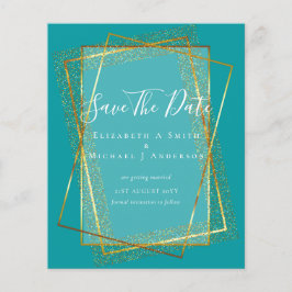 BUDGET WEDD RETT DATES Gold Glitzer Geometric Flyer