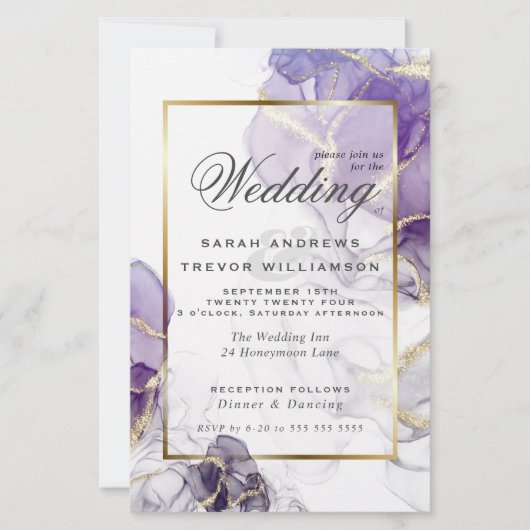 Budget Wedd Wild Wisteria Abstrakt Fluid Ink (Vorderseite)
