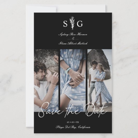 Budget Wedding 3 Fotos Collage Verlobung Session (Vorderseite)