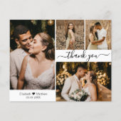 Budget Wedding 4 Foto Collage Danke, Script Flyer (Vorne)