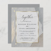 Budget Wedding Abstrakt Modern Pewter Stone (Vorne/Hinten)
