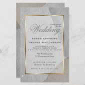 Budget Wedding Abstrakt Pewter Wabi Sabi Invitati (Vorne/Hinten)