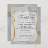 Budget Wedding Abstrakt Pewter Wabi Sabi Invitati (Vorne/Hinten)