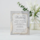 Budget Wedding Abstrakt Pewter Wabi Sabi Invitati (Stehend Vorderseite)